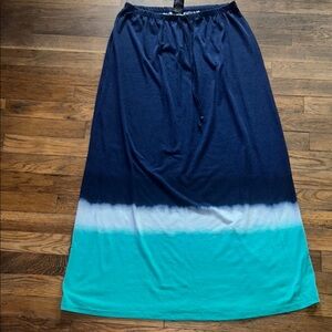 Faded Glory Blue and White A-Line Maxi Skirt